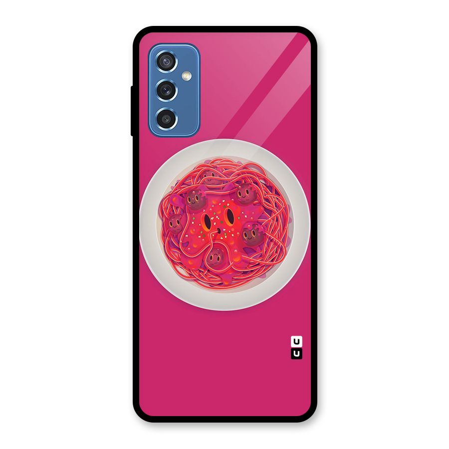 Pasta Cute Glass Back Case for Galaxy M52 5G