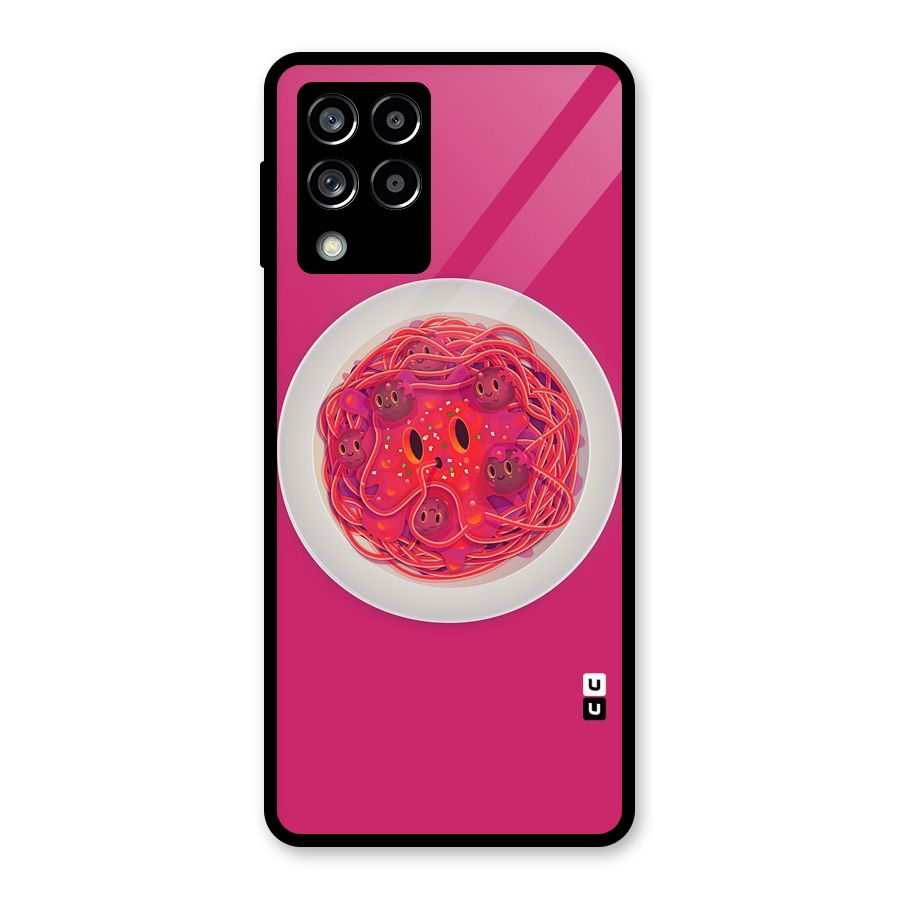 Pasta Cute Glass Back Case for Galaxy M53 5G