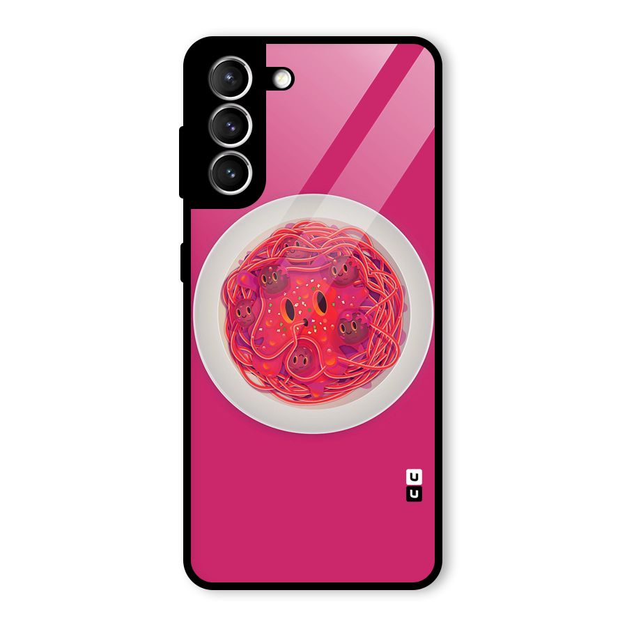 Pasta Cute Glass Back Case for Galaxy S21 5G