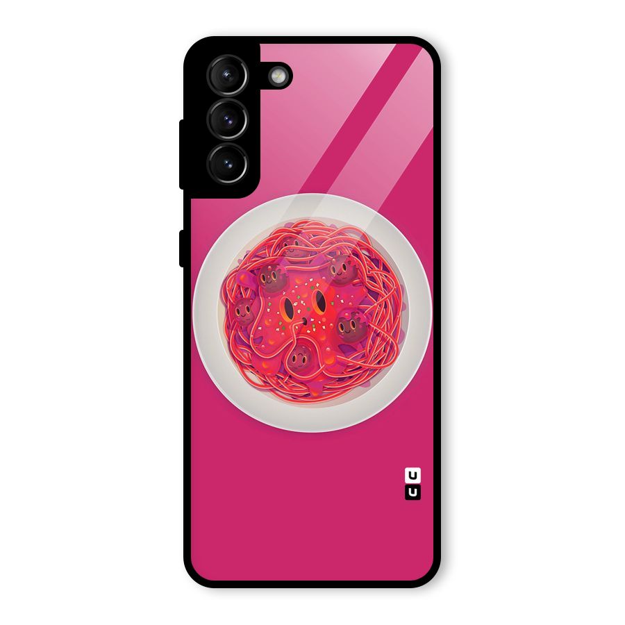 Pasta Cute Glass Back Case for Galaxy S21 Plus