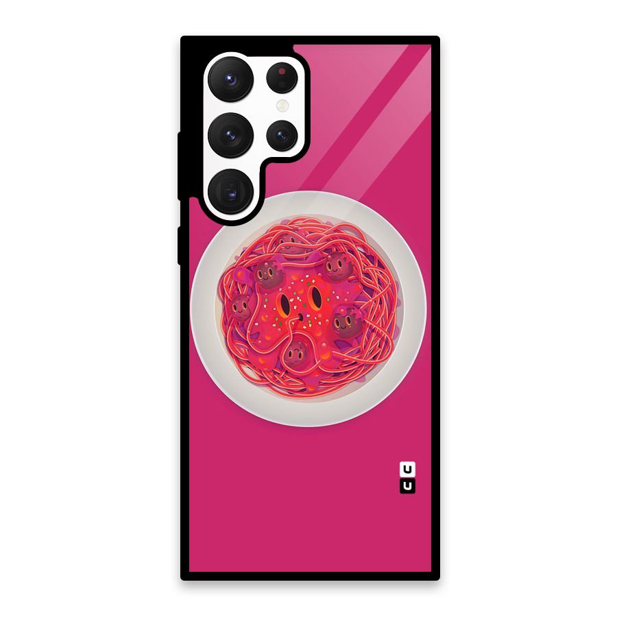 Pasta Cute Glass Back Case for Galaxy S22 Ultra 5G