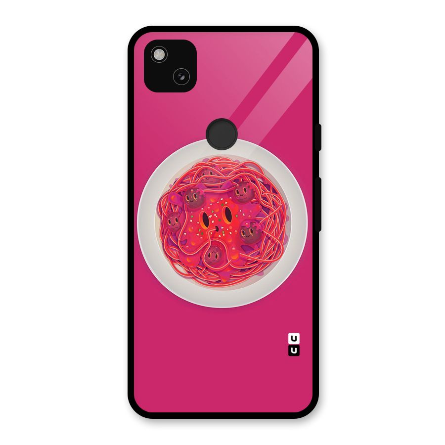 Pasta Cute Glass Back Case for Google Pixel 4a