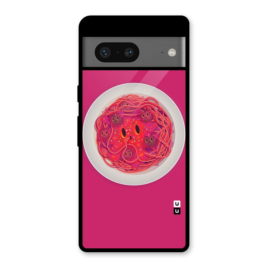 Pasta Cute Glass Back Case for Google Pixel 7