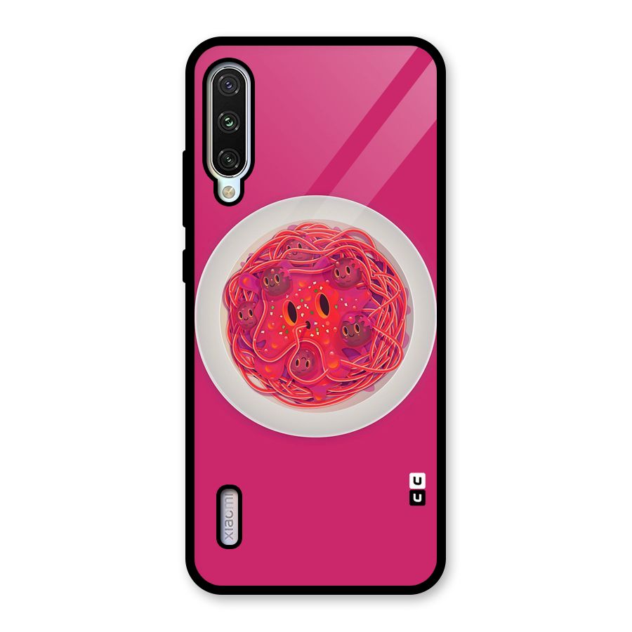 Pasta Cute Glass Back Case for Mi A3