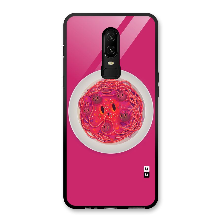 Pasta Cute Glass Back Case for OnePlus 6