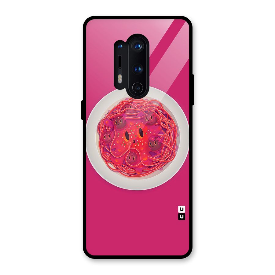 Pasta Cute Glass Back Case for OnePlus 8 Pro