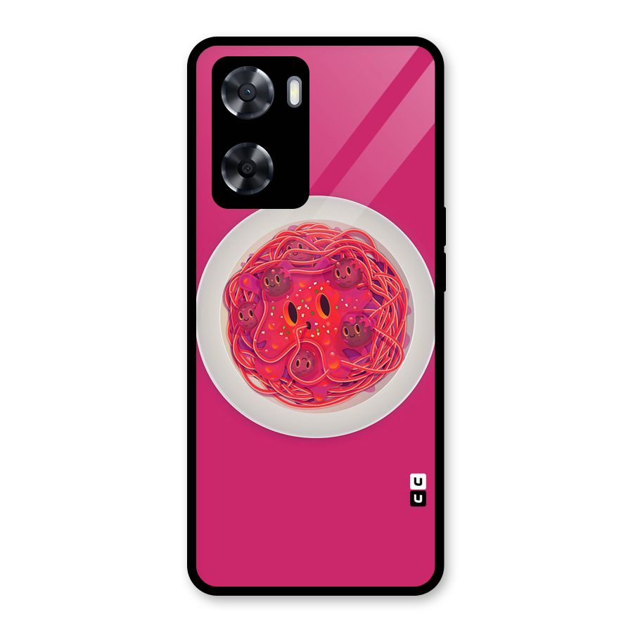 Pasta Cute Glass Back Case for Oppo A57 2022