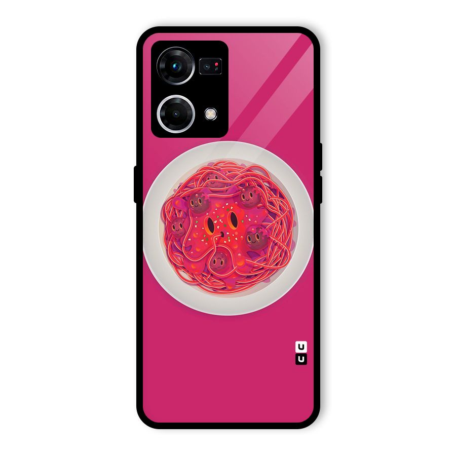 Pasta Cute Glass Back Case for Oppo F21 Pro 4G