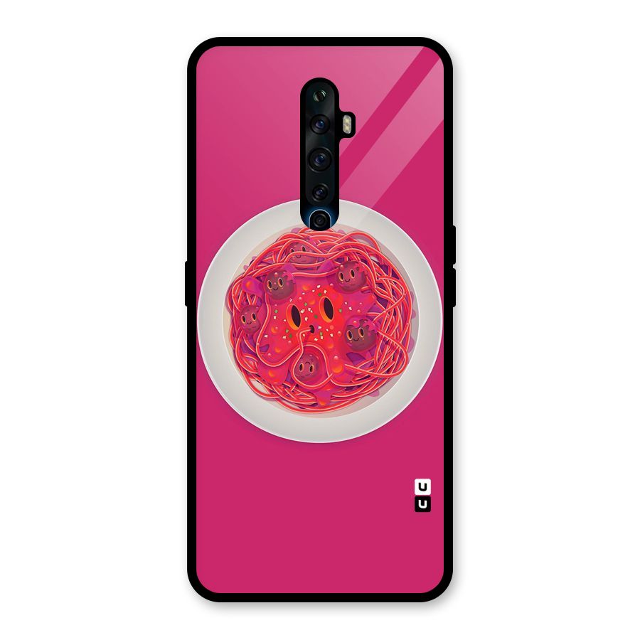 Pasta Cute Glass Back Case for Oppo Reno2 F