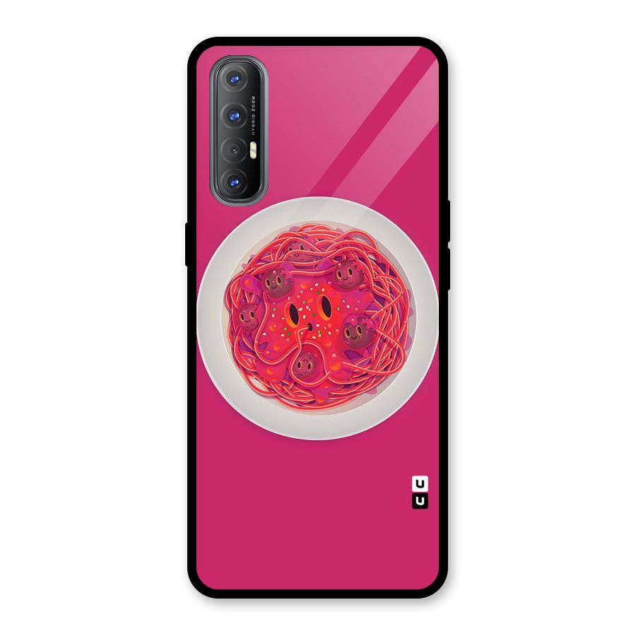 Pasta Cute Glass Back Case for Oppo Reno3 Pro