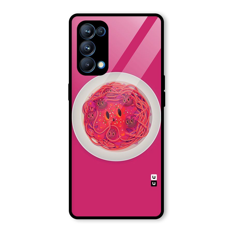Pasta Cute Glass Back Case for Oppo Reno5 Pro 5G