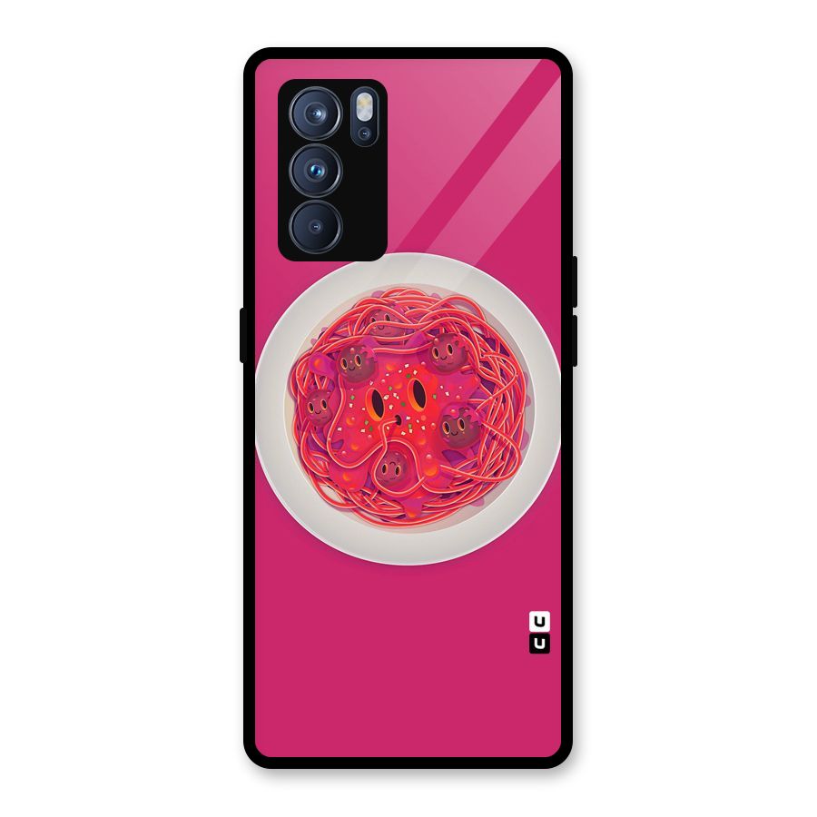Pasta Cute Glass Back Case for Oppo Reno6 Pro 5G