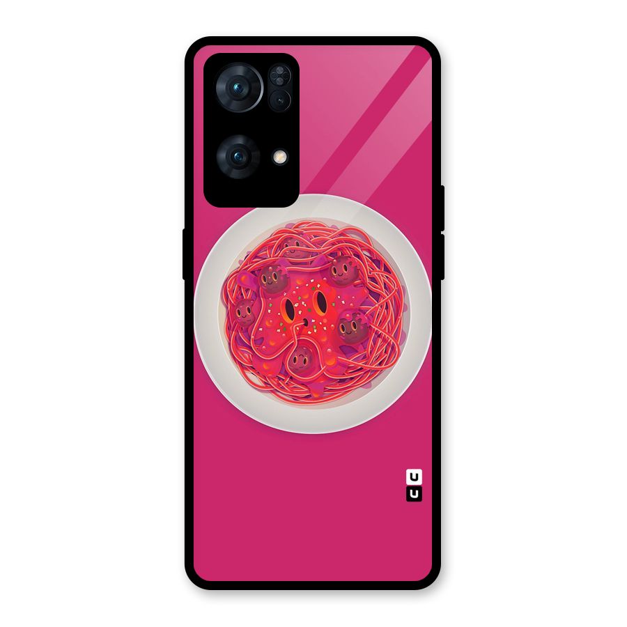 Pasta Cute Glass Back Case for Oppo Reno7 Pro 5G