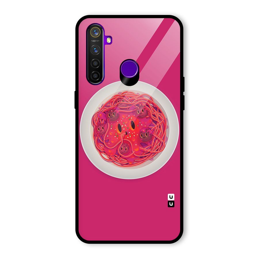 Pasta Cute Glass Back Case for Realme 5 Pro
