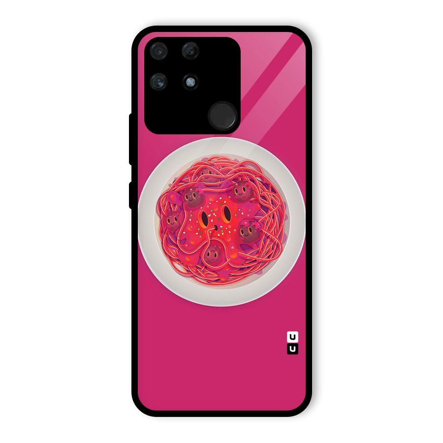 Pasta Cute Glass Back Case for Realme Narzo 50A