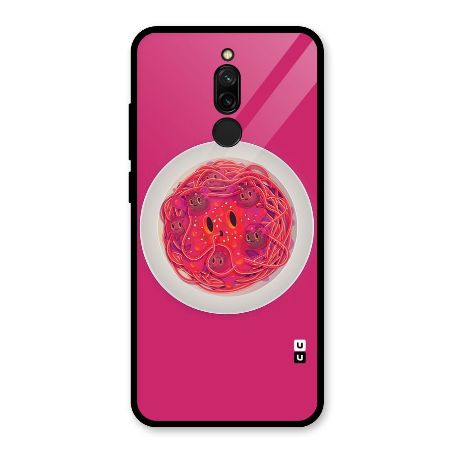 Pasta Cute Glass Back Case for Redmi 8