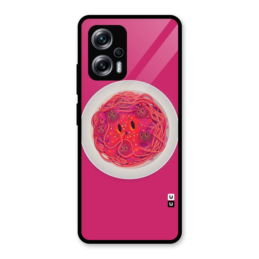 Pasta Cute Glass Back Case for Redmi K50i