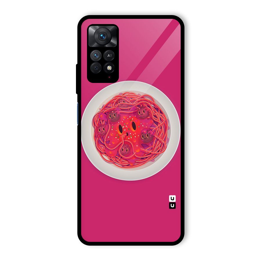 Pasta Cute Glass Back Case for Redmi Note 11 Pro