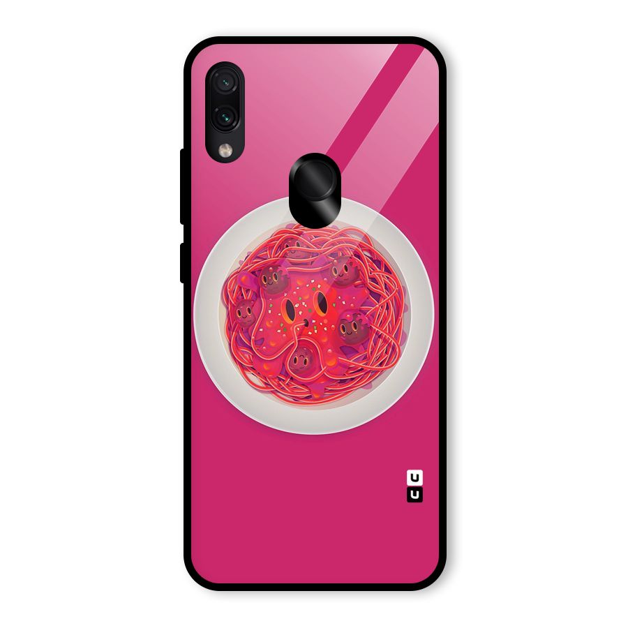 Pasta Cute Glass Back Case for Redmi Note 7 Pro