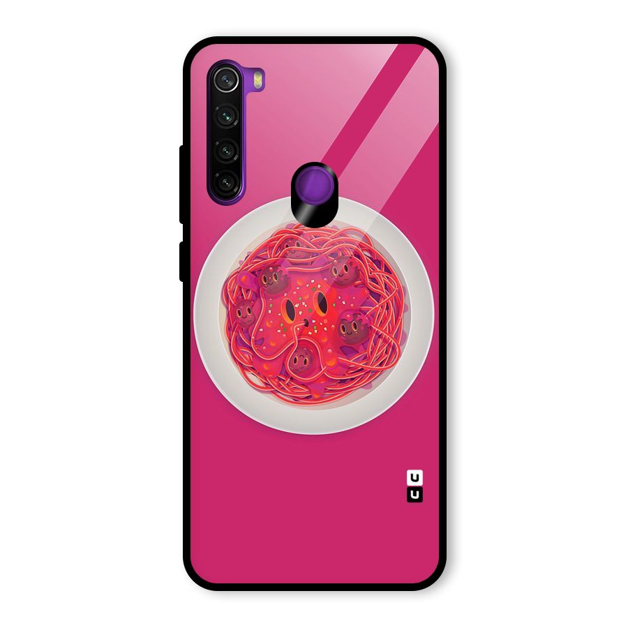 Pasta Cute Glass Back Case for Redmi Note 8