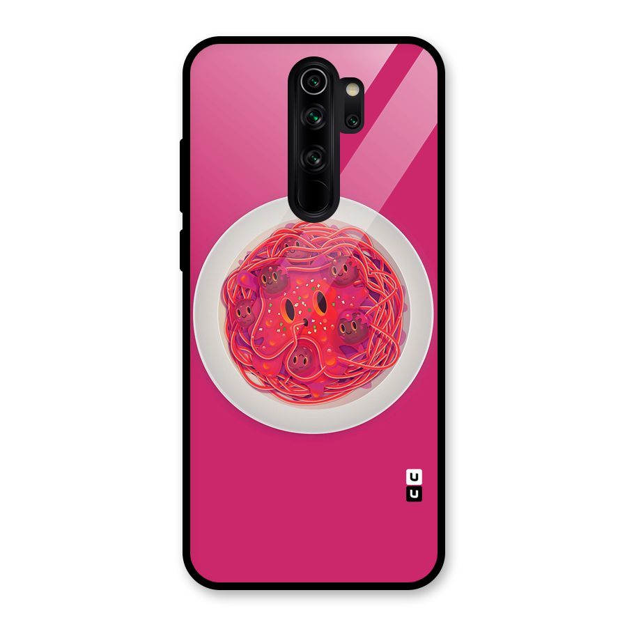 Pasta Cute Glass Back Case for Redmi Note 8 Pro
