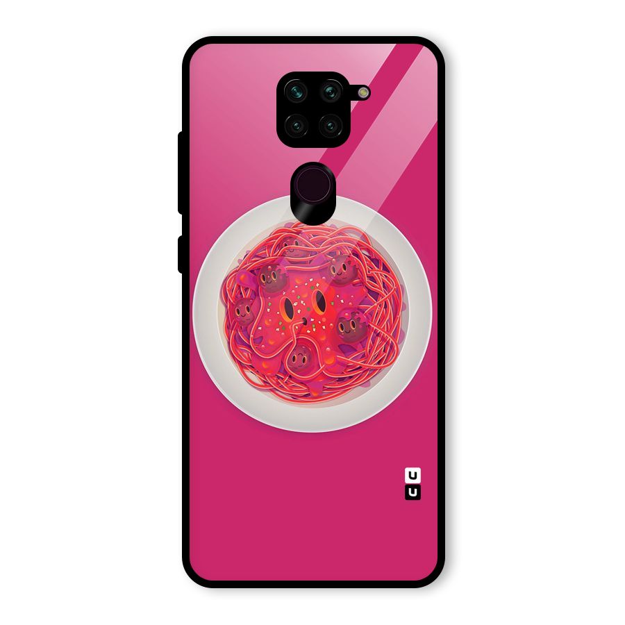 Pasta Cute Glass Back Case for Redmi Note 9