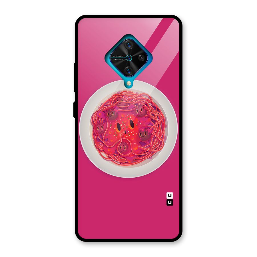 Pasta Cute Glass Back Case for Vivo S1 Pro