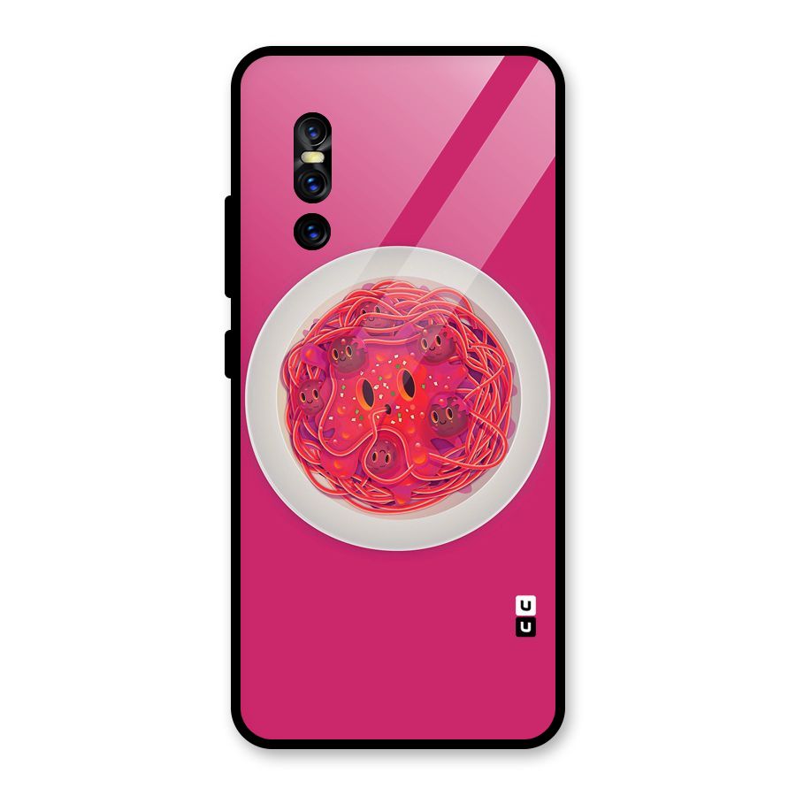 Pasta Cute Glass Back Case for Vivo V15 Pro