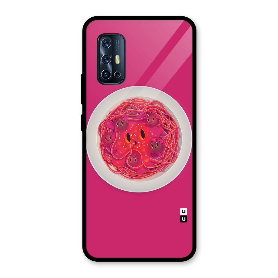 Pasta Cute Glass Back Case for Vivo V17