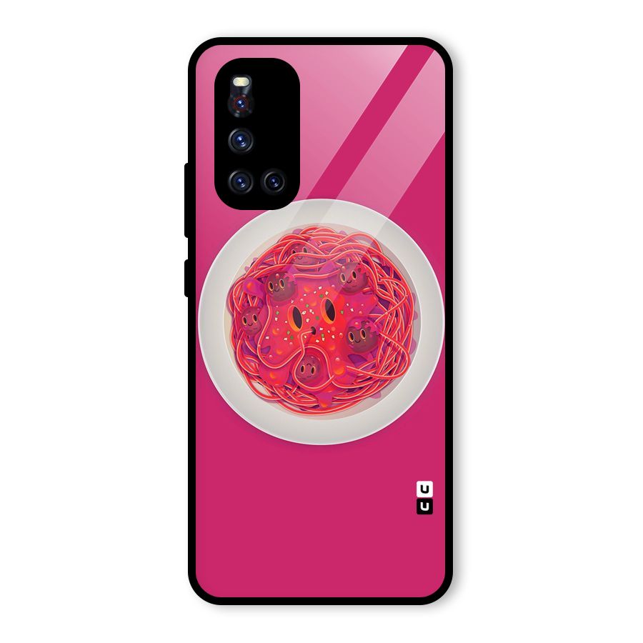 Pasta Cute Glass Back Case for Vivo V19