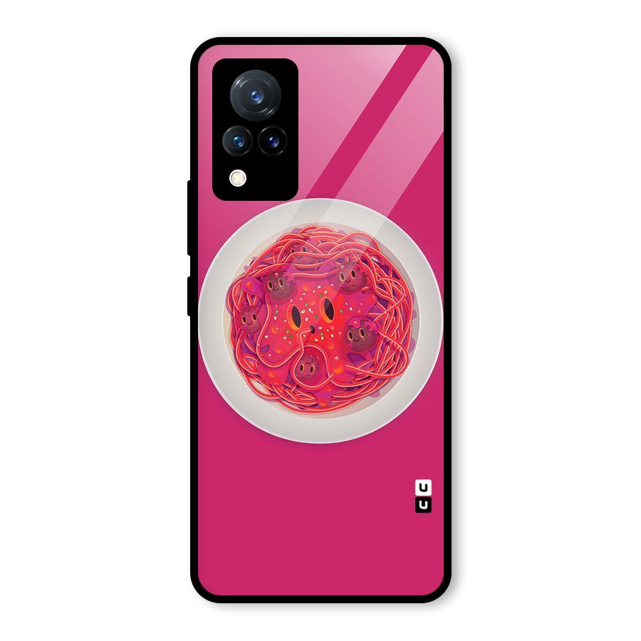 Pasta Cute Glass Back Case for Vivo V21 5G