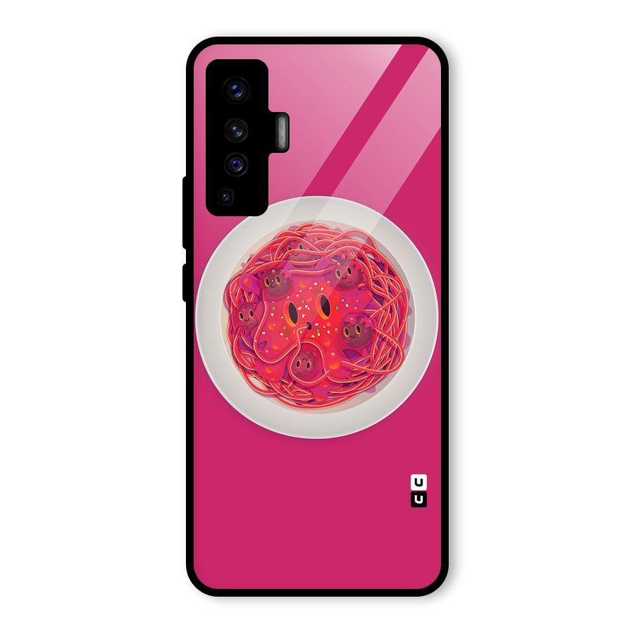Pasta Cute Glass Back Case for Vivo X50