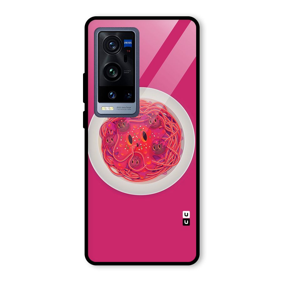 Pasta Cute Glass Back Case for Vivo X60 Pro Plus