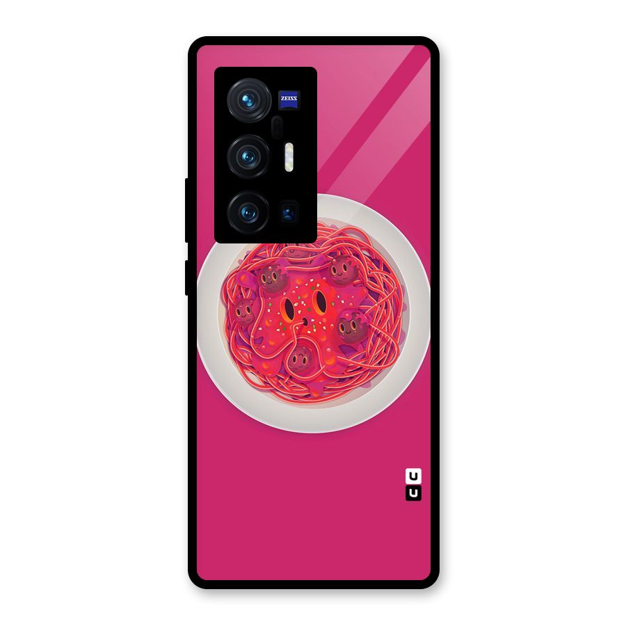 Pasta Cute Glass Back Case for Vivo X70 Pro Plus