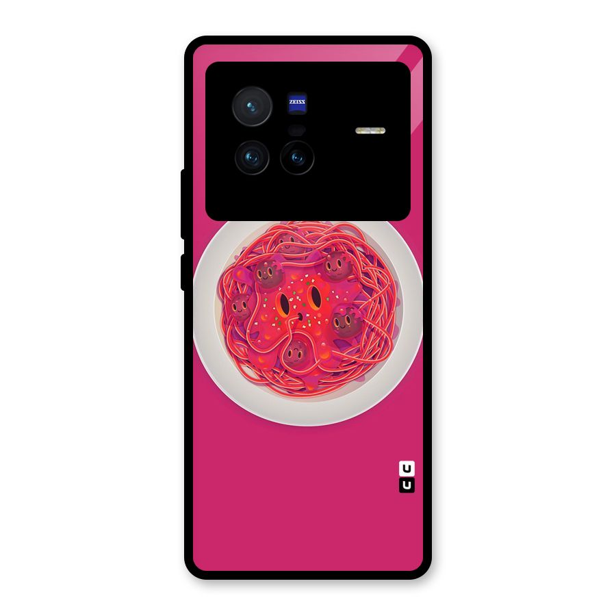 Pasta Cute Glass Back Case for Vivo X80