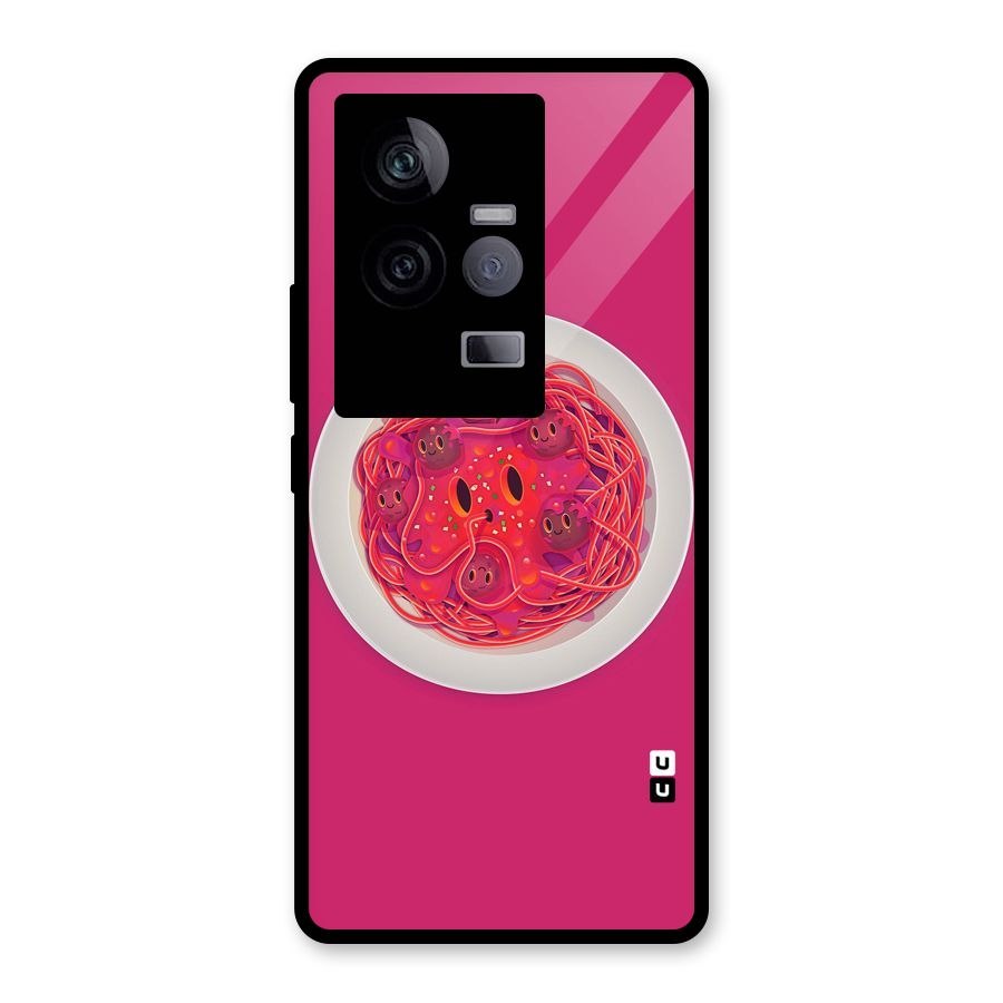 Pasta Cute Glass Back Case for Vivo iQOO 11 5G