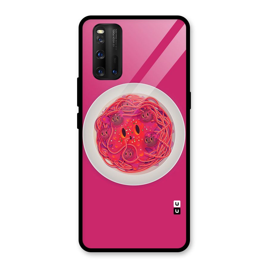 Pasta Cute Glass Back Case for Vivo iQOO 3