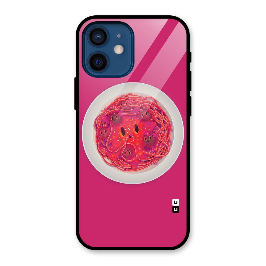 Pasta Cute Glass Back Case for iPhone 12 Mini
