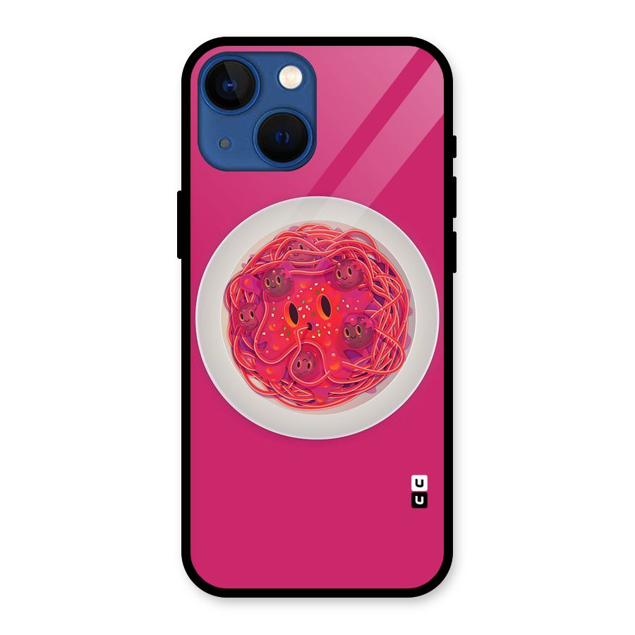 Pasta Cute Glass Back Case for iPhone 13 Mini