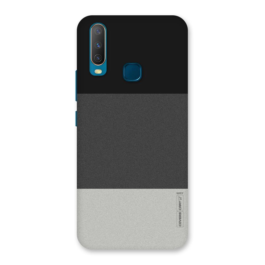 Pastel Black and Grey Back Case for Vivo Y15