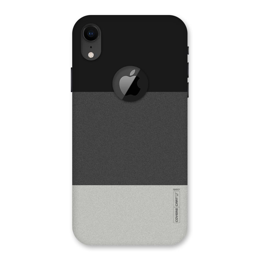 Pastel Black and Grey Back Case for iPhone XR Logo Cut