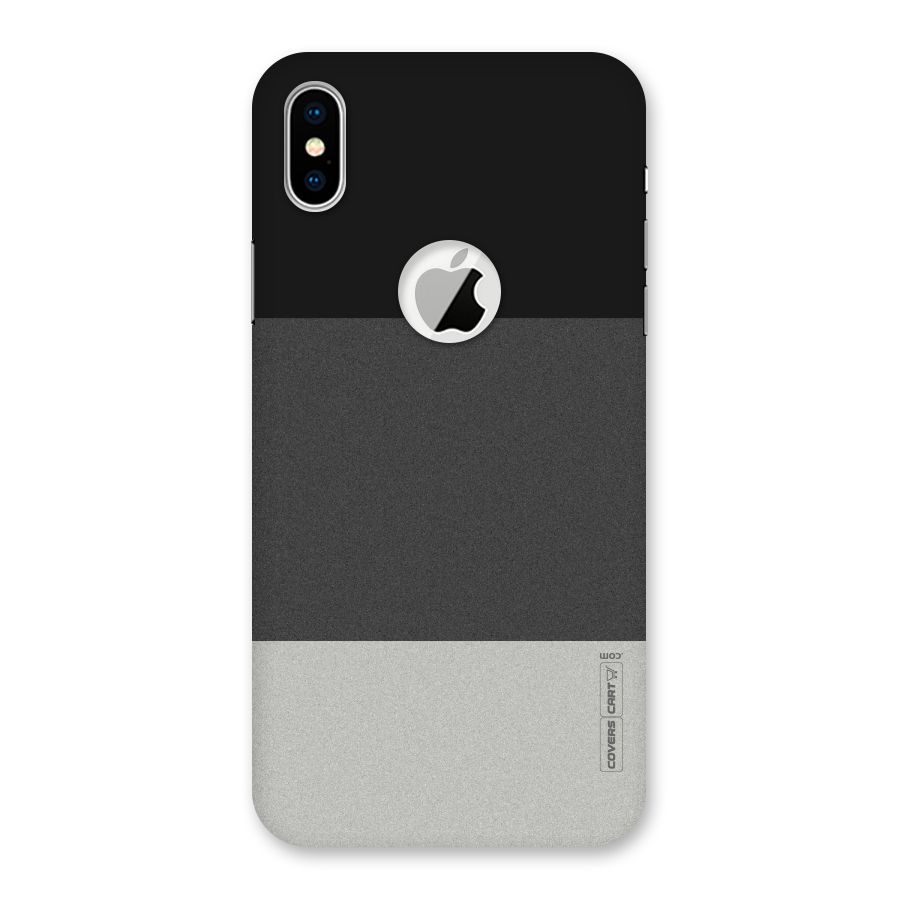Pastel Black and Grey Back Case for iPhone X Logo Cut