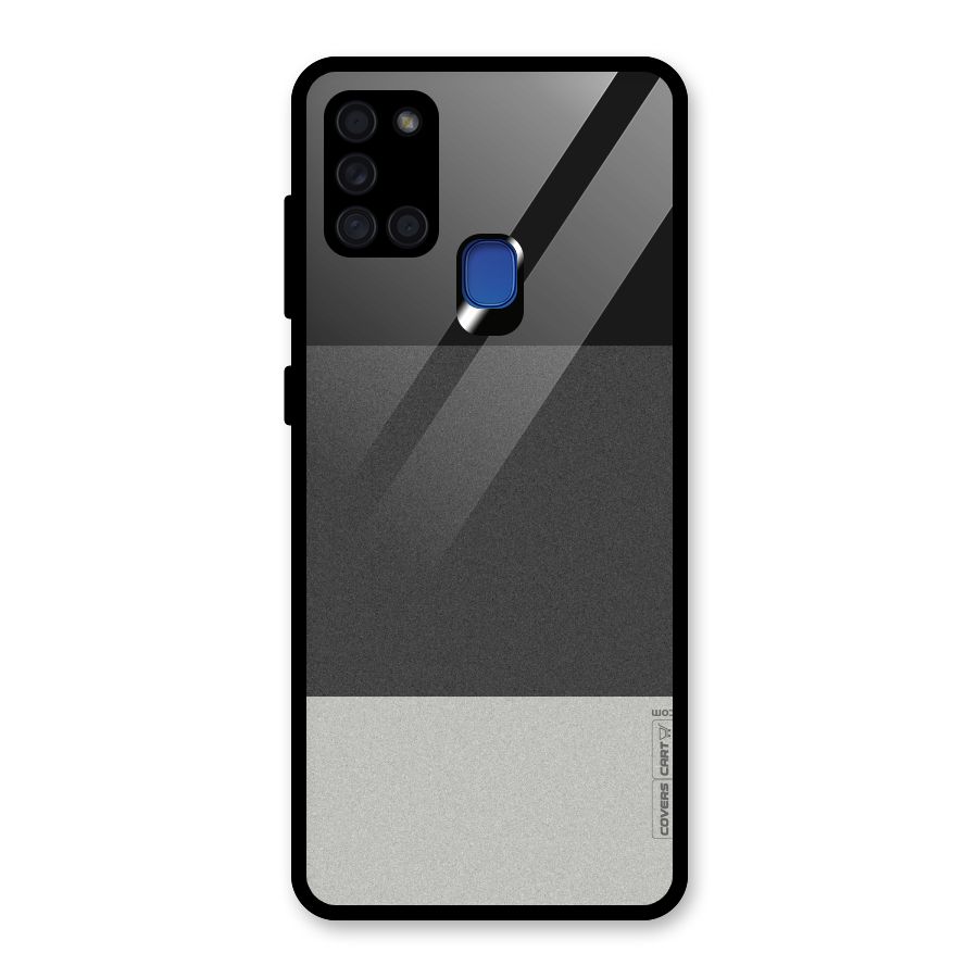 Pastel Black and Grey Glass Back Case for Galaxy A21s