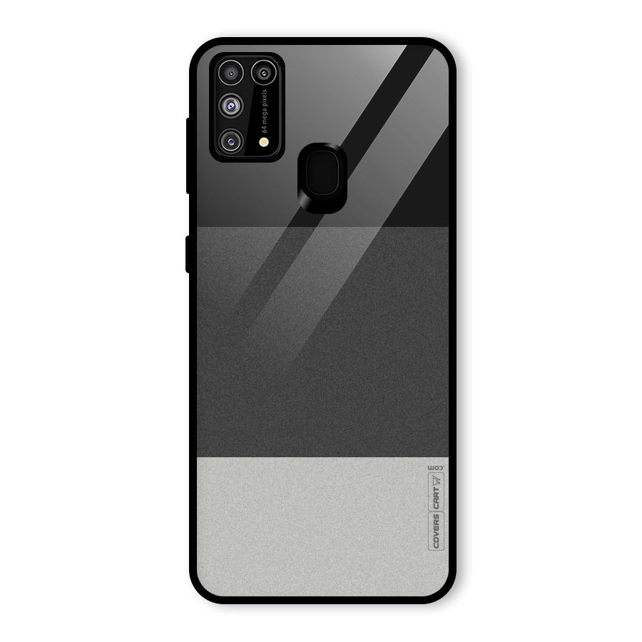 Pastel Black and Grey Glass Back Case for Galaxy M31