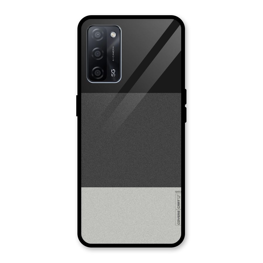 Pastel Black and Grey Glass Back Case for Oppo A53s 5G