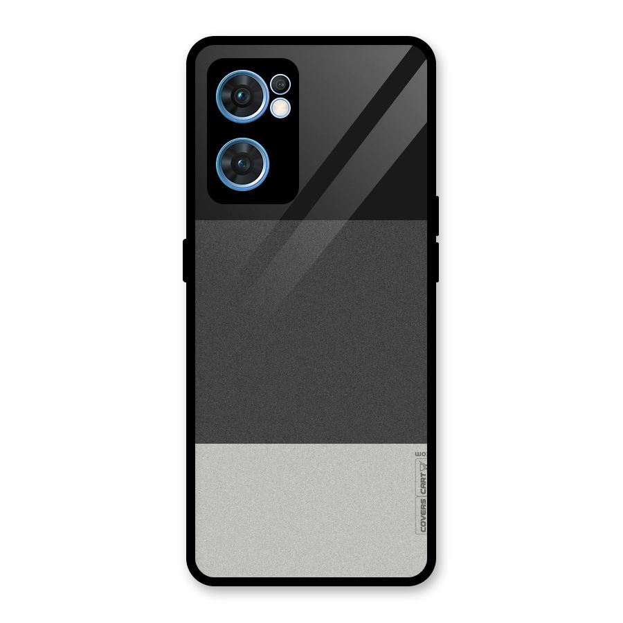 Pastel Black and Grey Glass Back Case for Oppo Reno7 5G