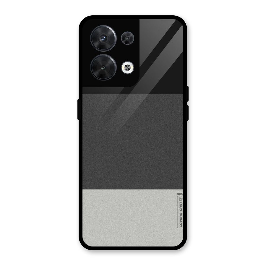 Pastel Black and Grey Glass Back Case for Oppo Reno8 5G