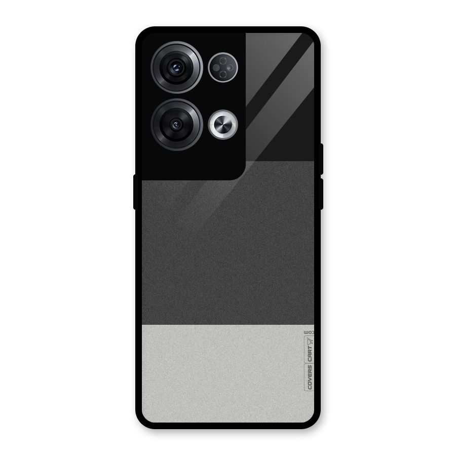 Pastel Black and Grey Glass Back Case for Oppo Reno8 Pro 5G