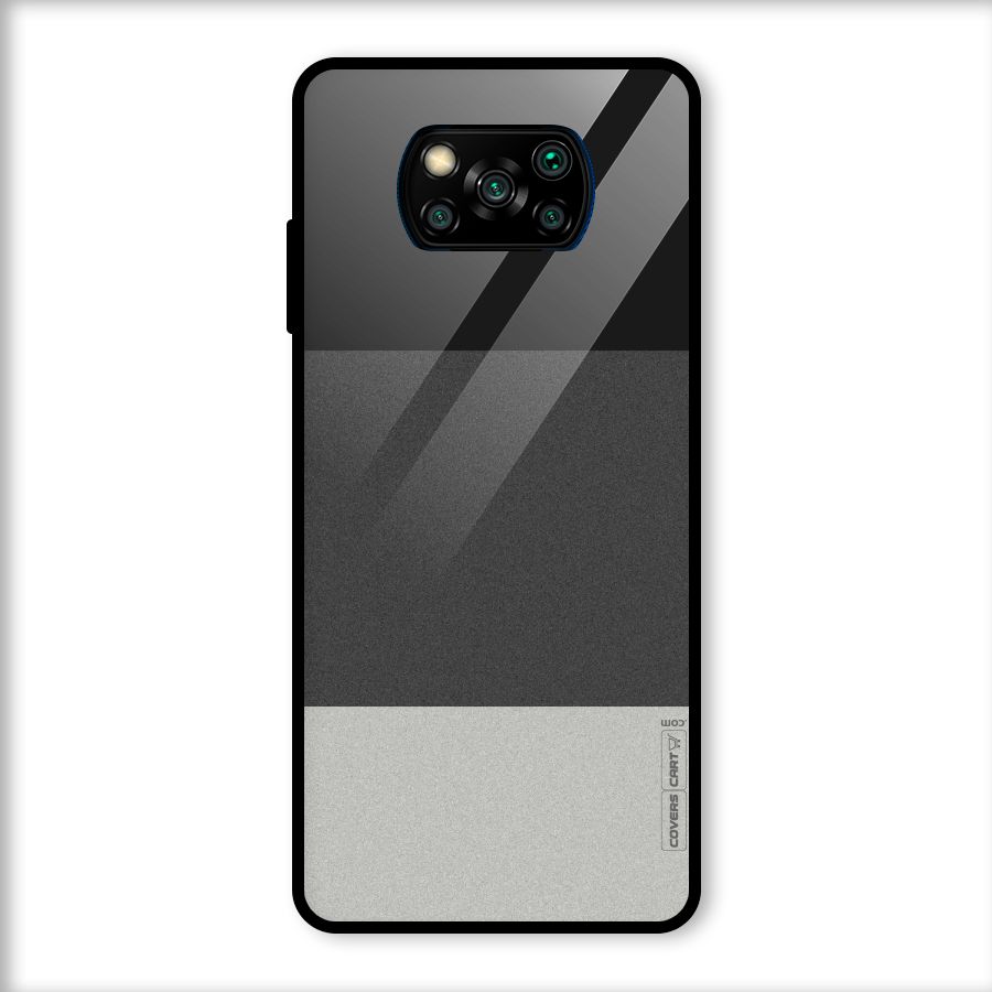 Pastel Black and Grey Glass Back Case for Poco X3