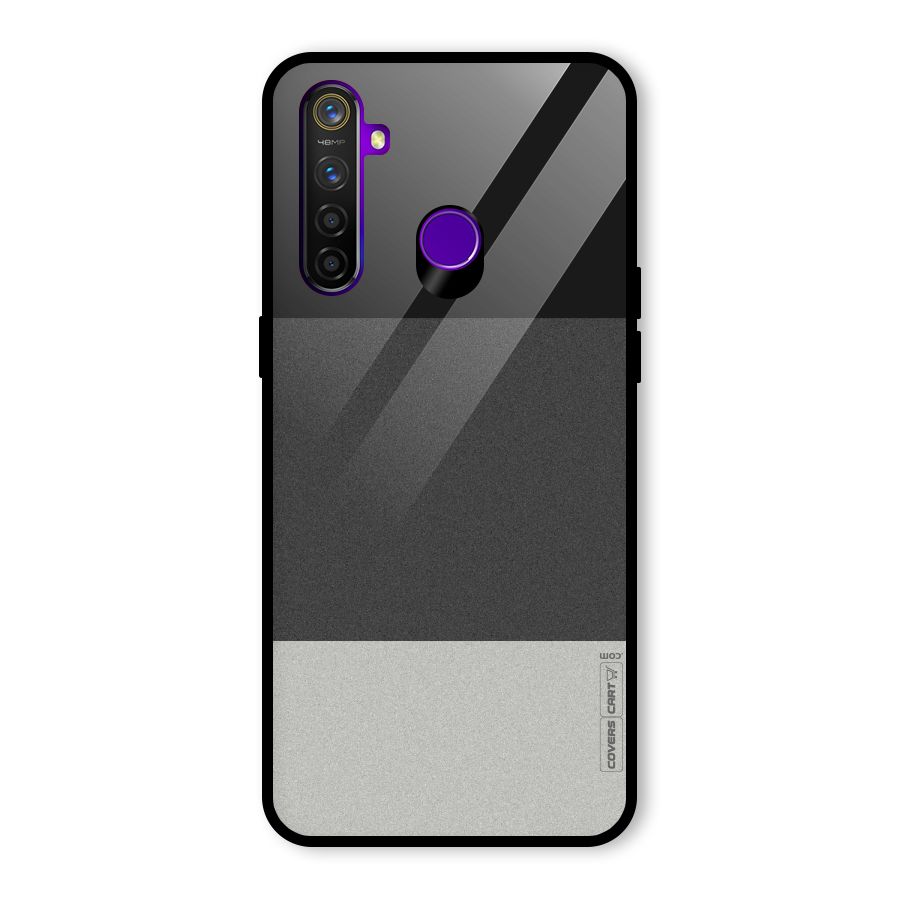 Pastel Black and Grey Glass Back Case for Realme 5 Pro